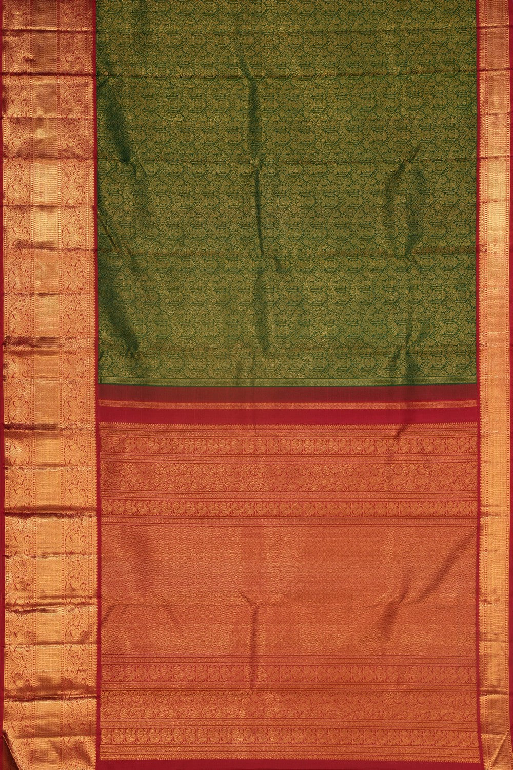 Kanchipattu Brocade Green Saree