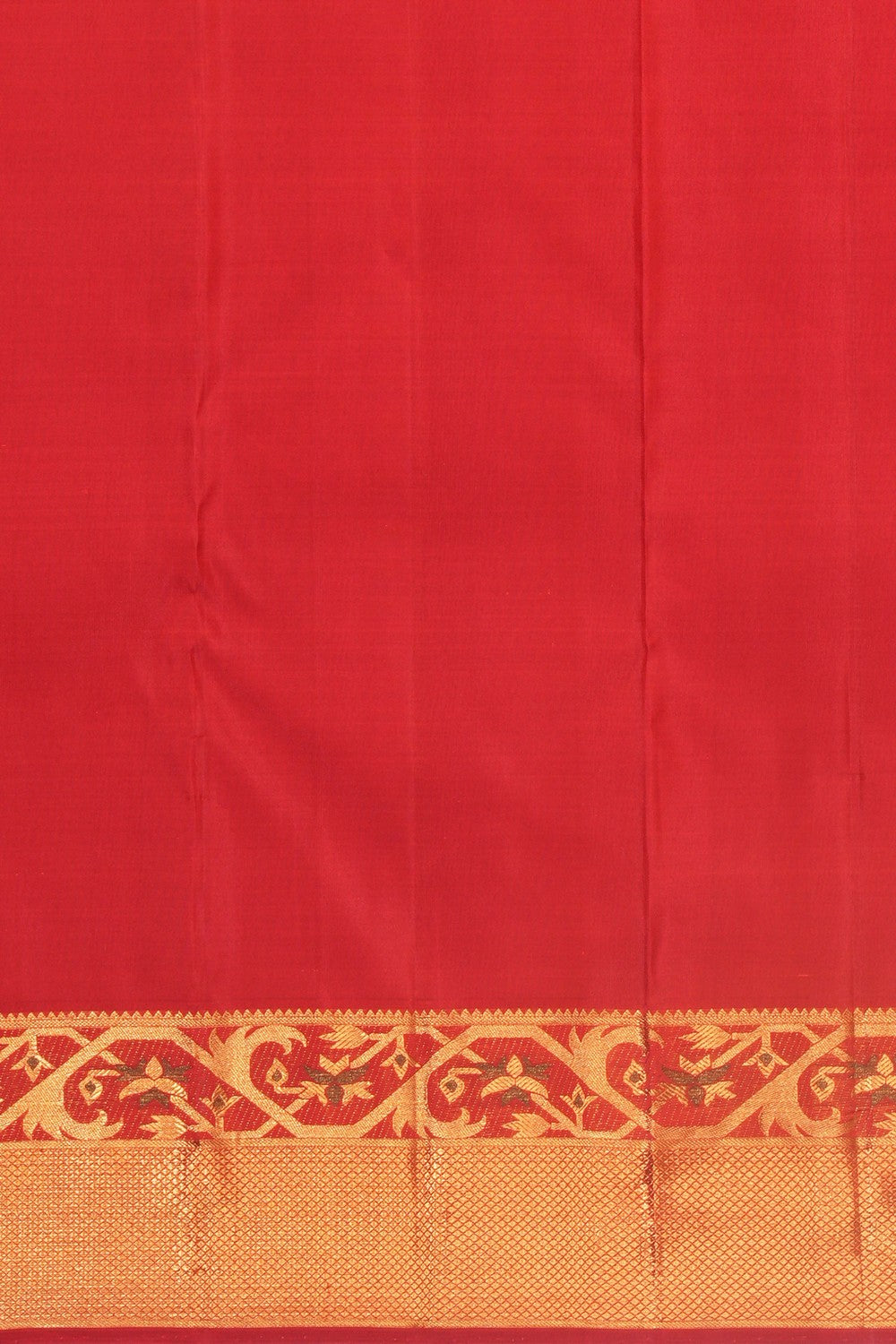 Image of Kanchipuram Silk Brocade Red Saree