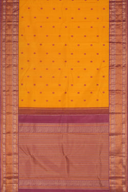 Image of Kanchipuram Silk Yellow Saree