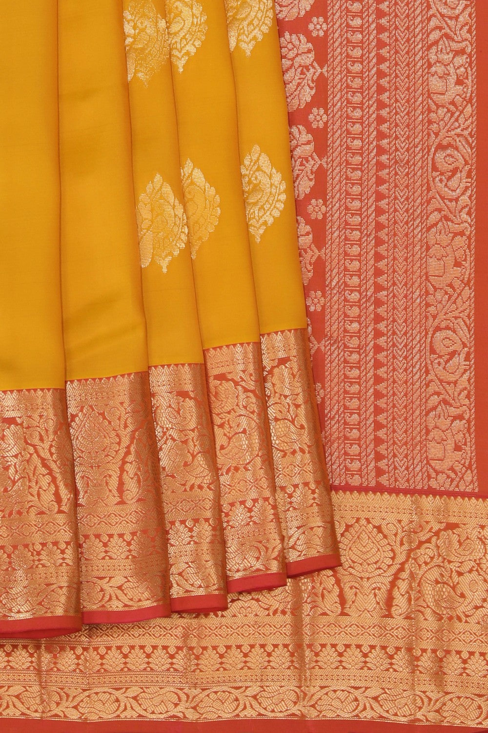 Mustard Yellow Silk Saree