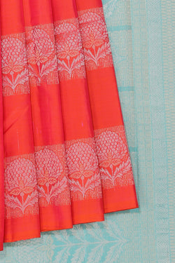 Image of Dark Peach Silk Saree