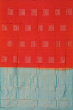 Image of Dark Peach Silk Saree