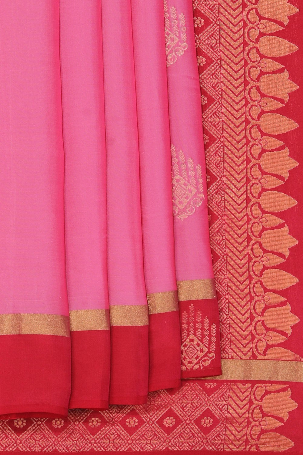 South Silk Lotus Pink Saree