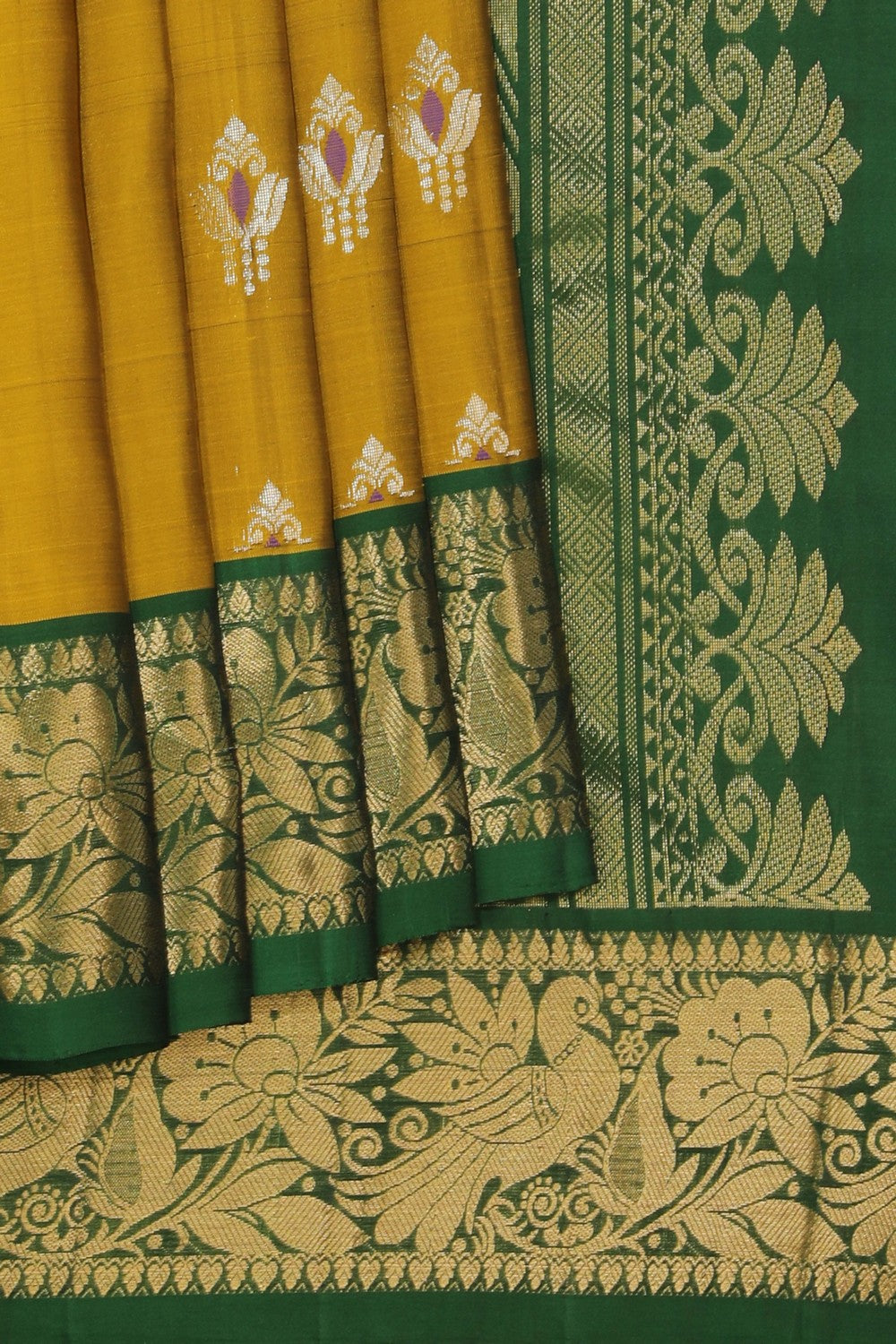 Mustard Yellow Silk Saree