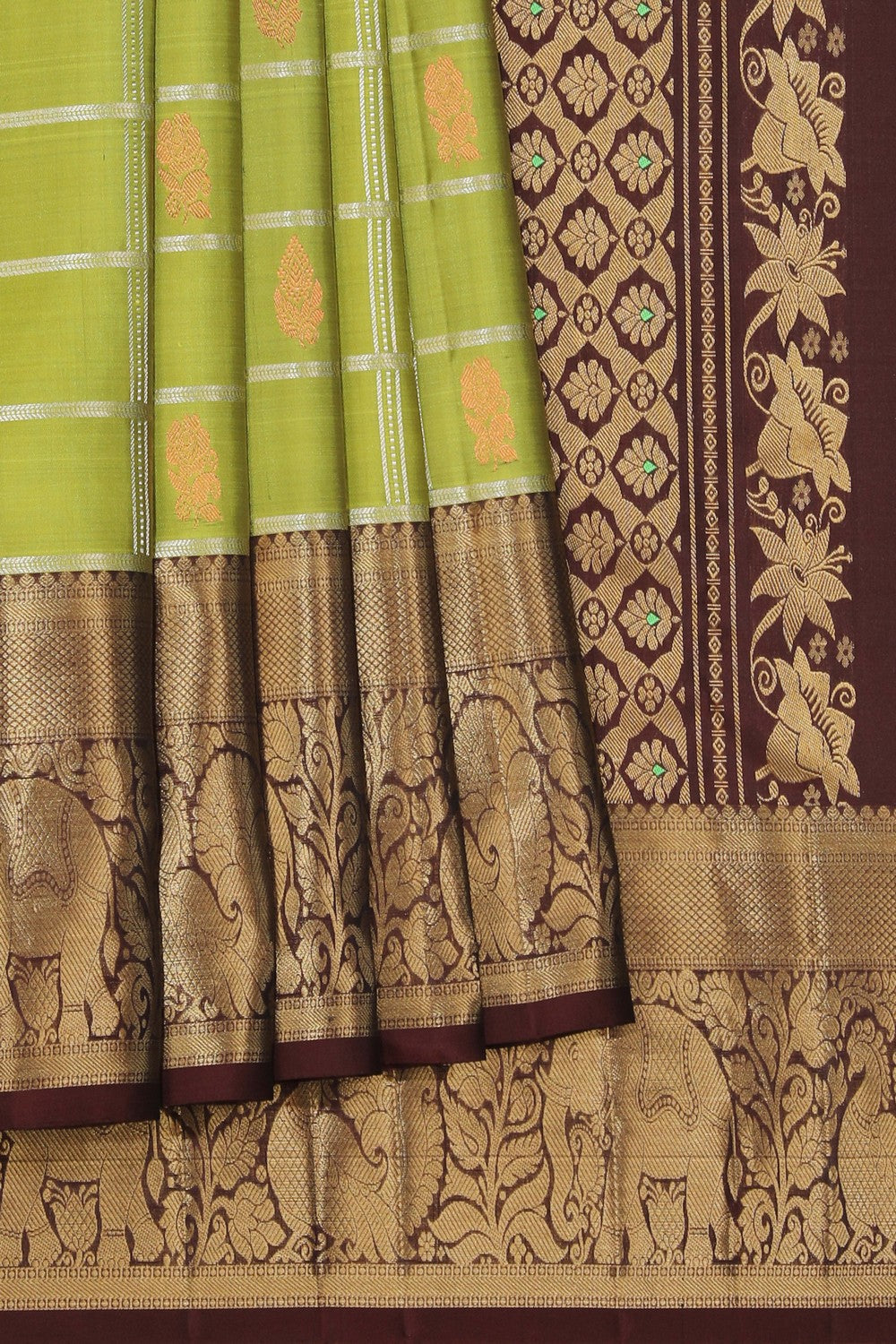 Lime Green Silk Saree