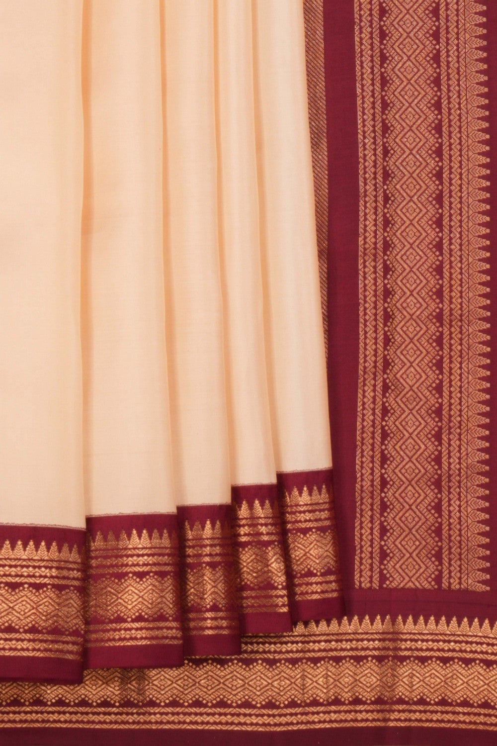 South Silk Cream Saree