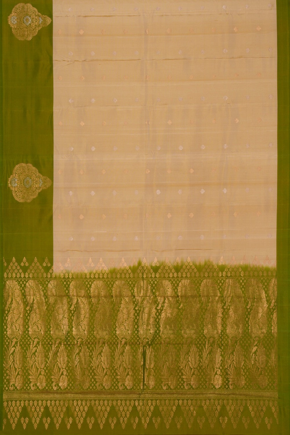 South Silk Ivory Off-White Saree