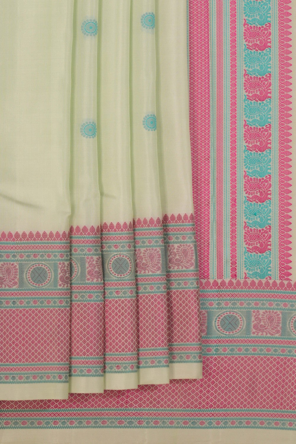 South Silk Aqua Green Saree