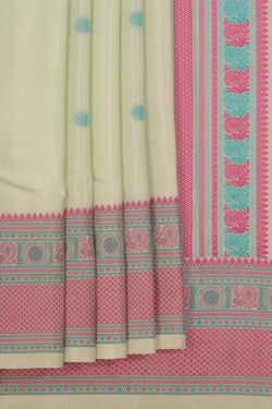 Image of South Silk Aqua Green Saree