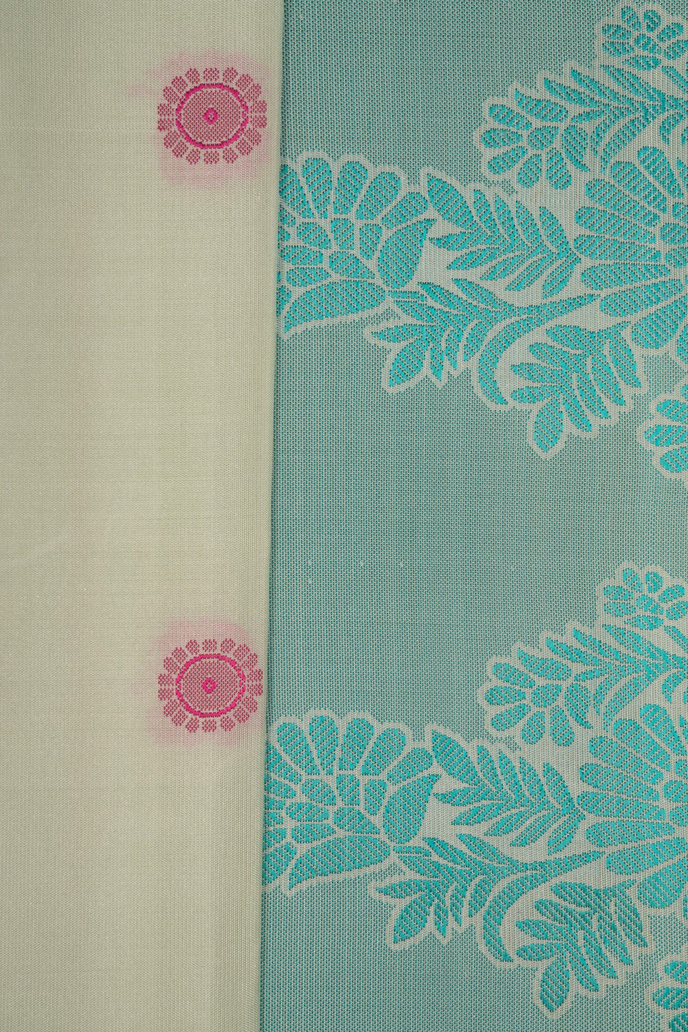 South Silk Aqua Green Saree