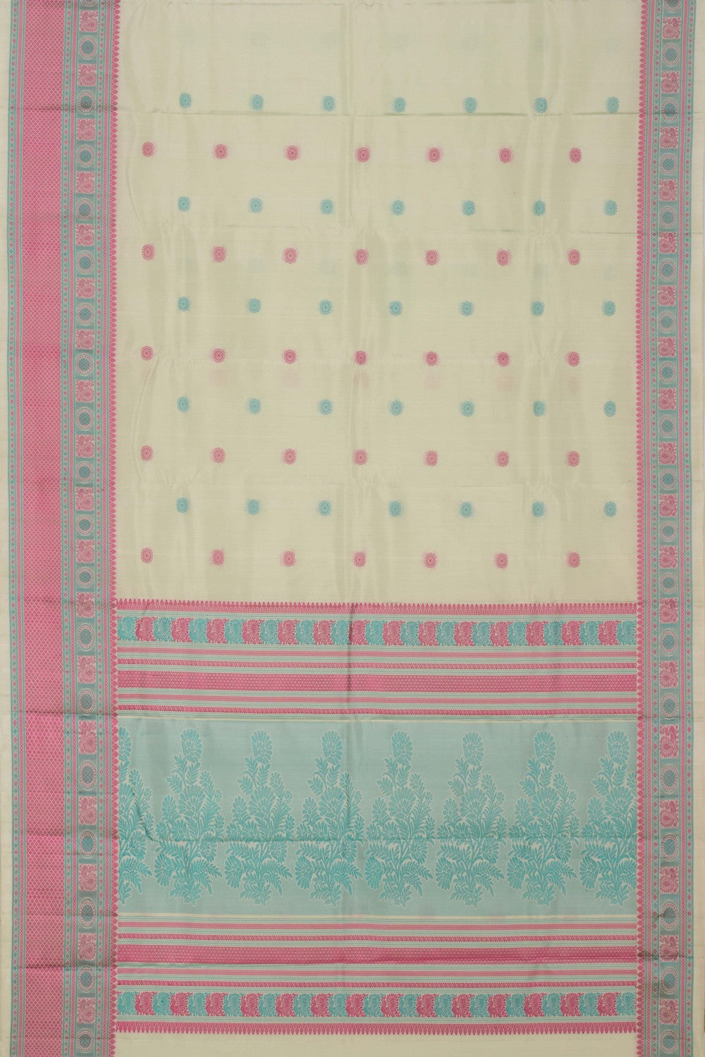 South Silk Aqua Green Saree