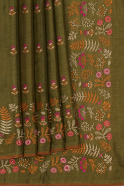 Image of Tussar Embroidery Saree