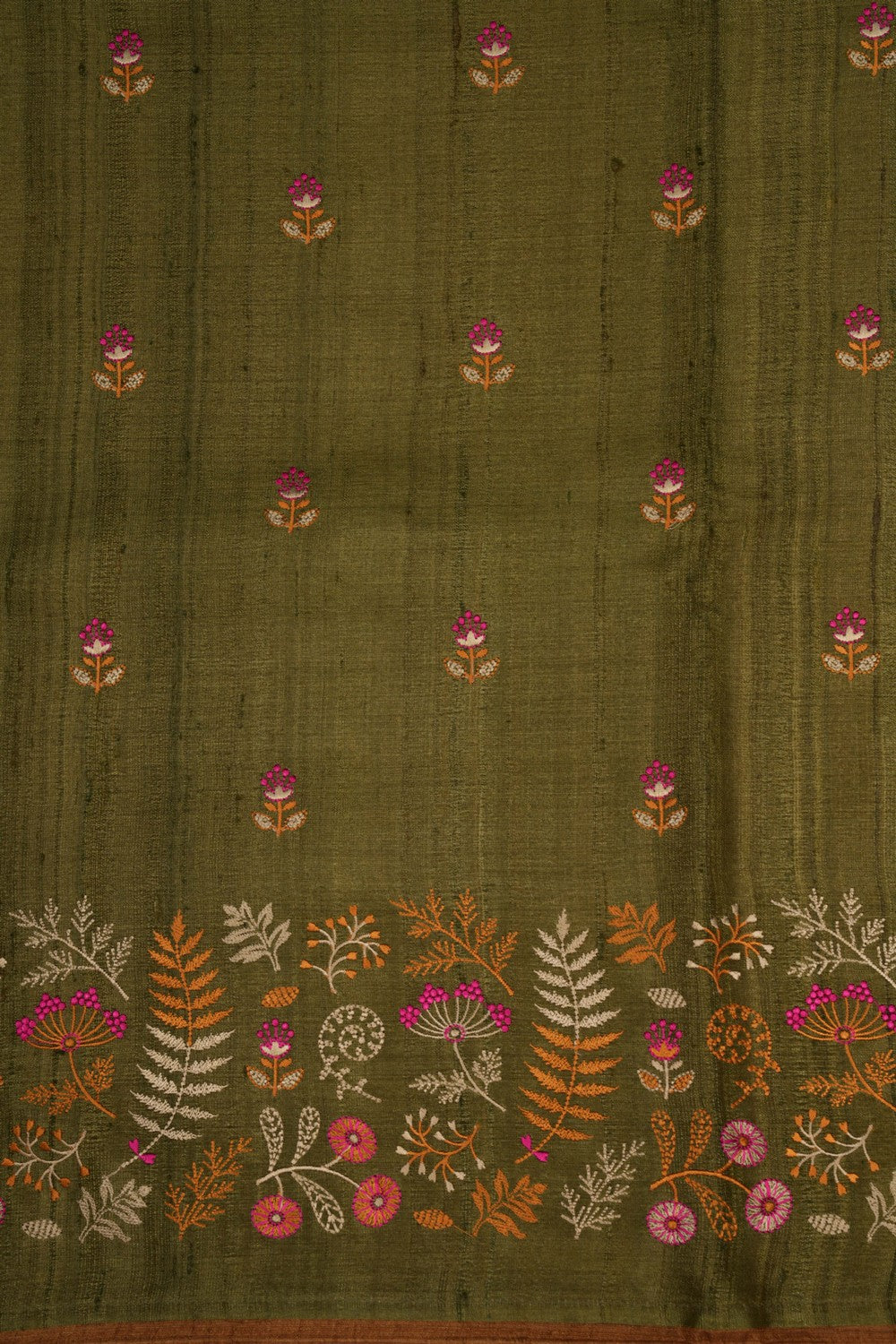 Tussar Embroidery Saree