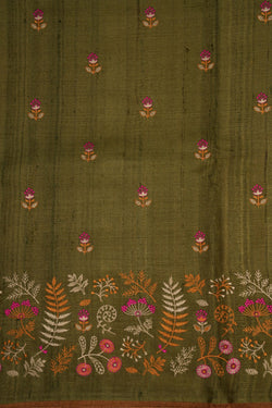 Image of Tussar Embroidery Saree
