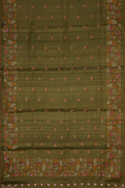 Image of Tussar Embroidery Saree