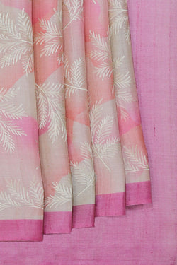 Image of Tussar Silk Embroidery Saree