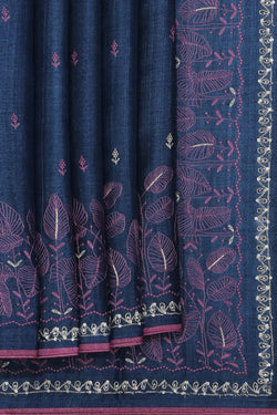 Image of Tussar Silk Embroidery Saree