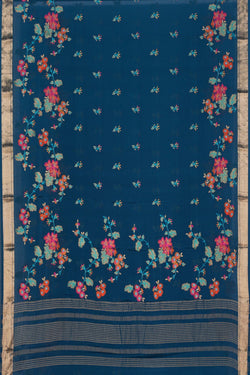 Image of Crepe Saree With Embroidery Work