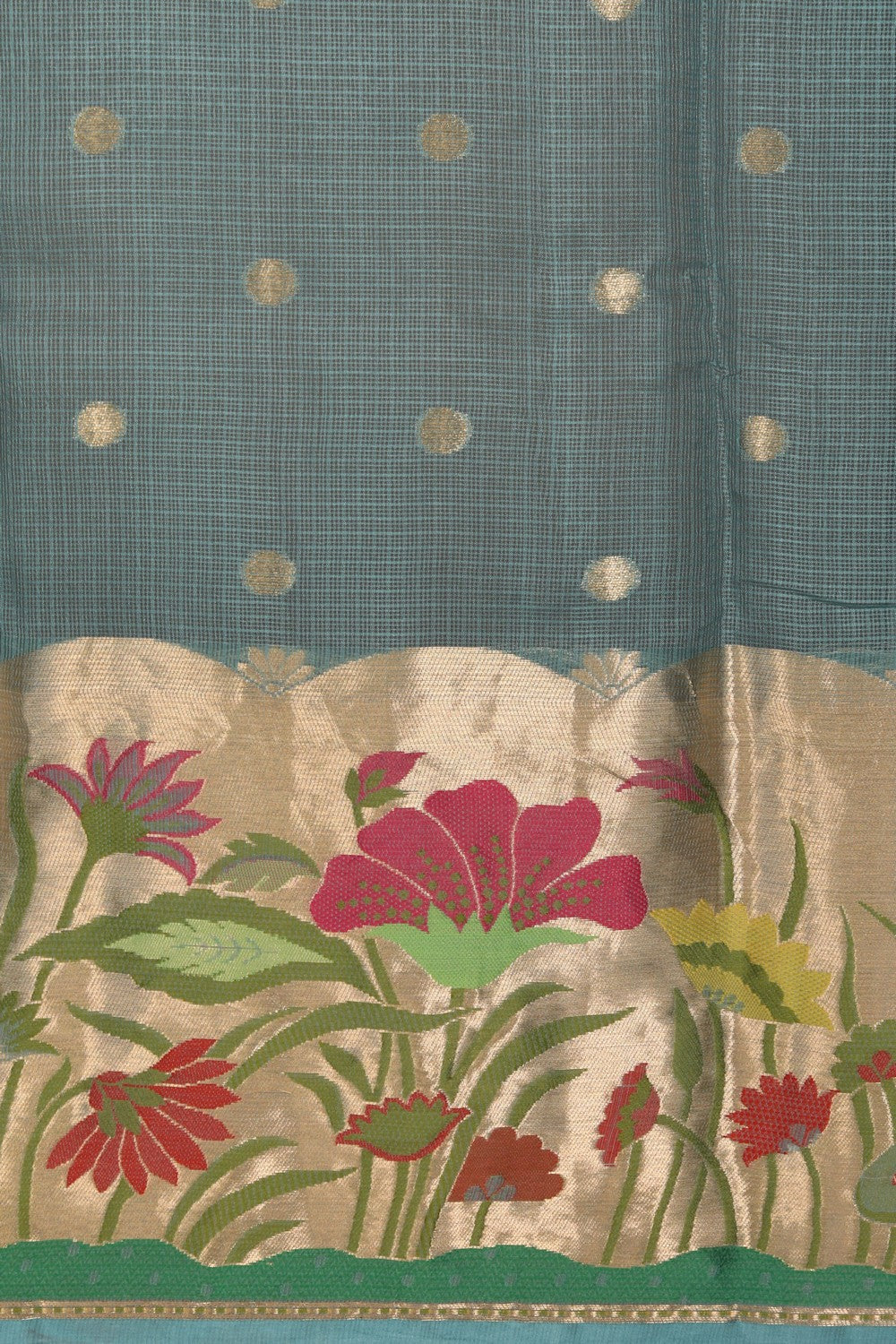 Kota Smoky Blue Saree