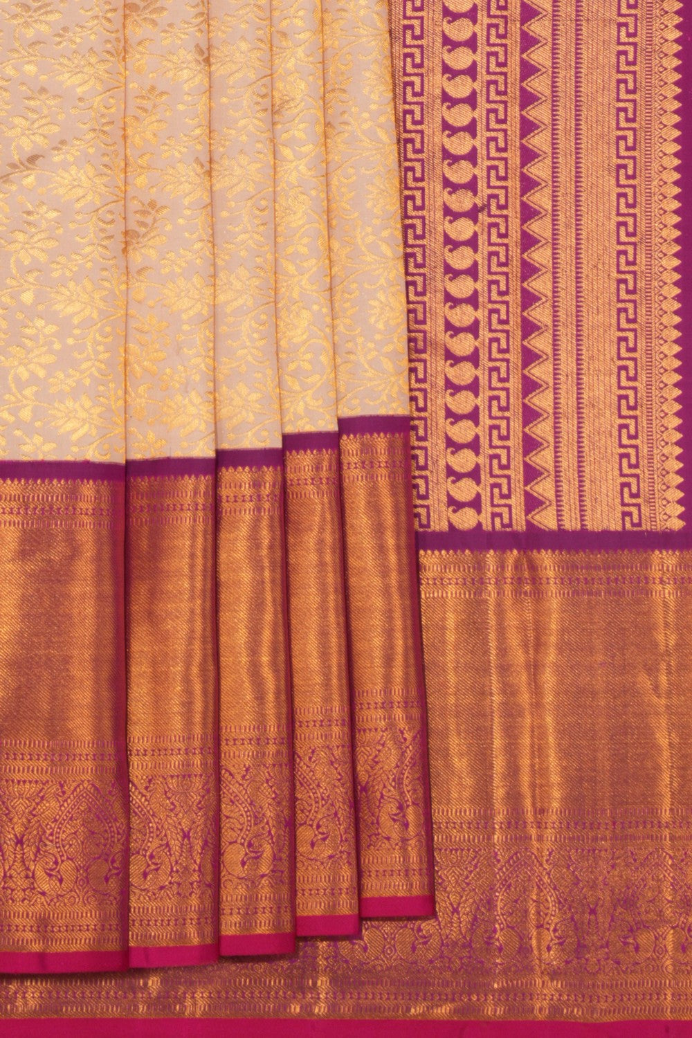 Kanchipattu Brocade Off-White Saree