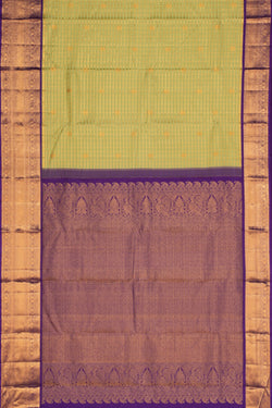 Image of Kanchipattu Kattam Mint Green Saree