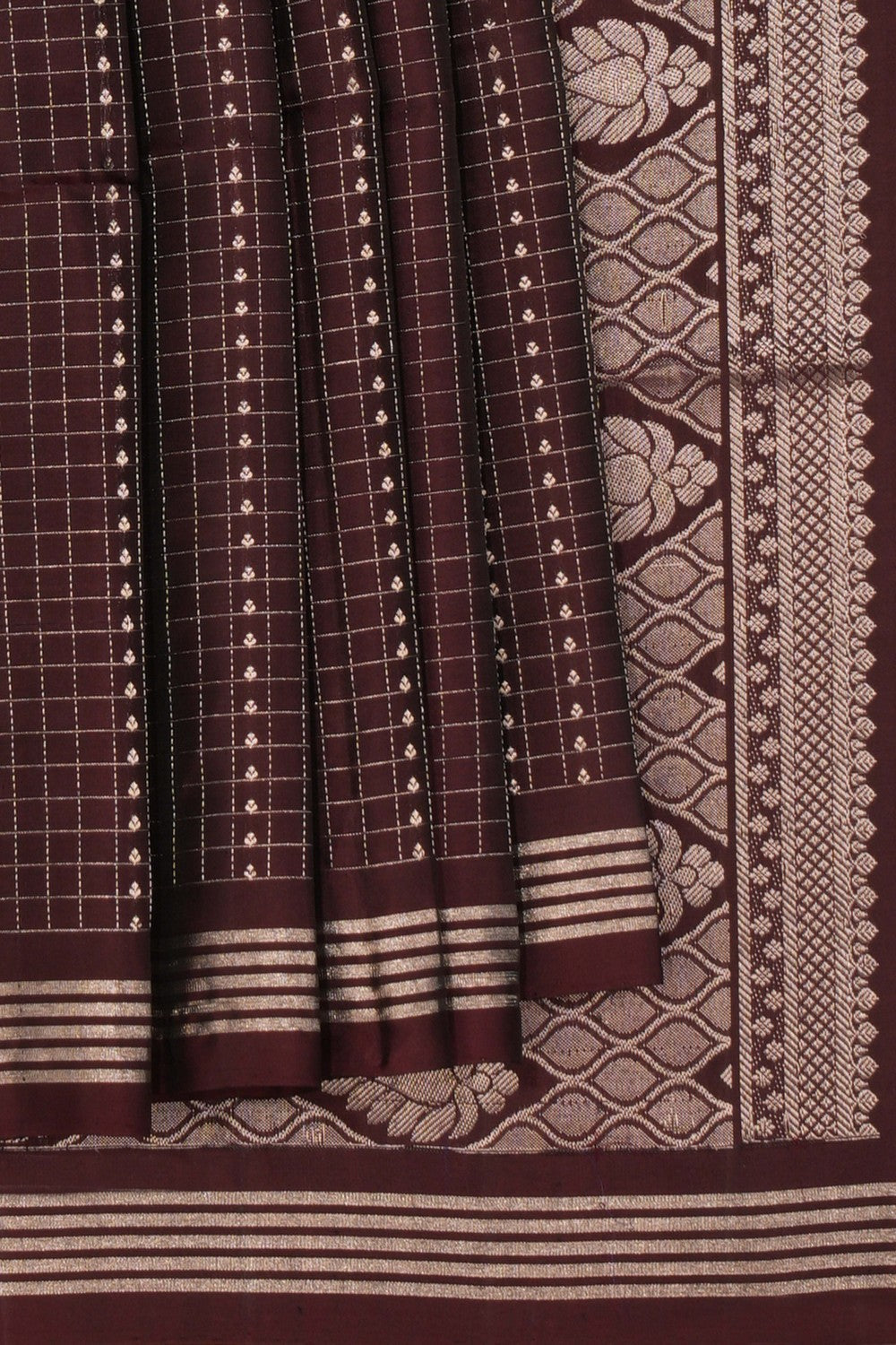 South Silk Kattam Brown Saree