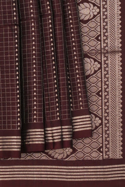 Image of South Silk Kattam Brown Saree