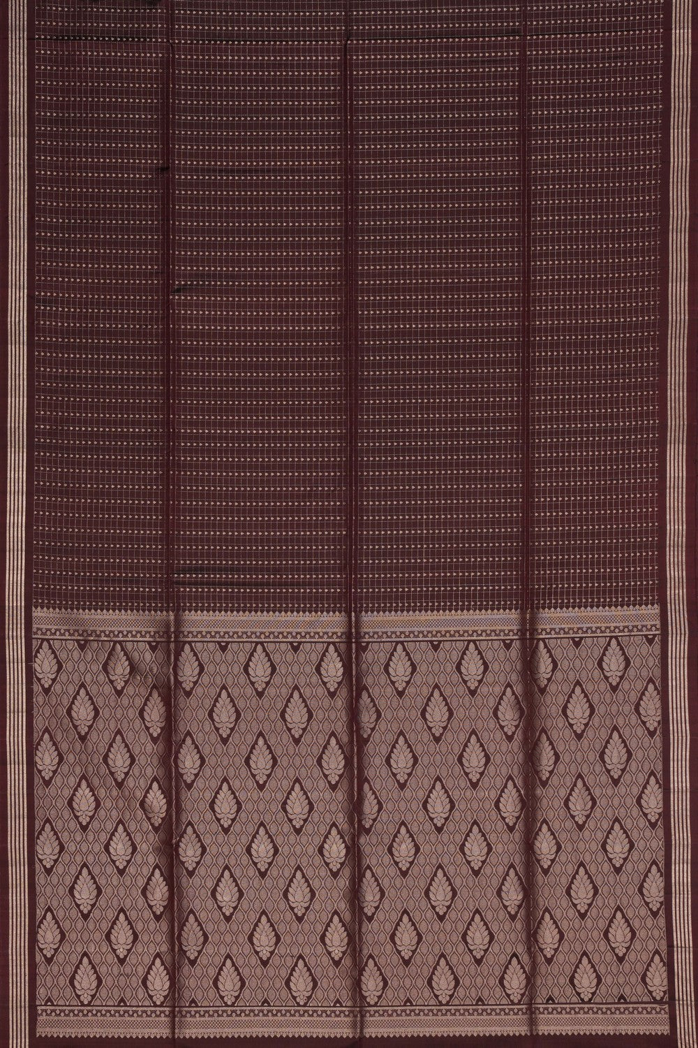 South Silk Kattam Brown Saree