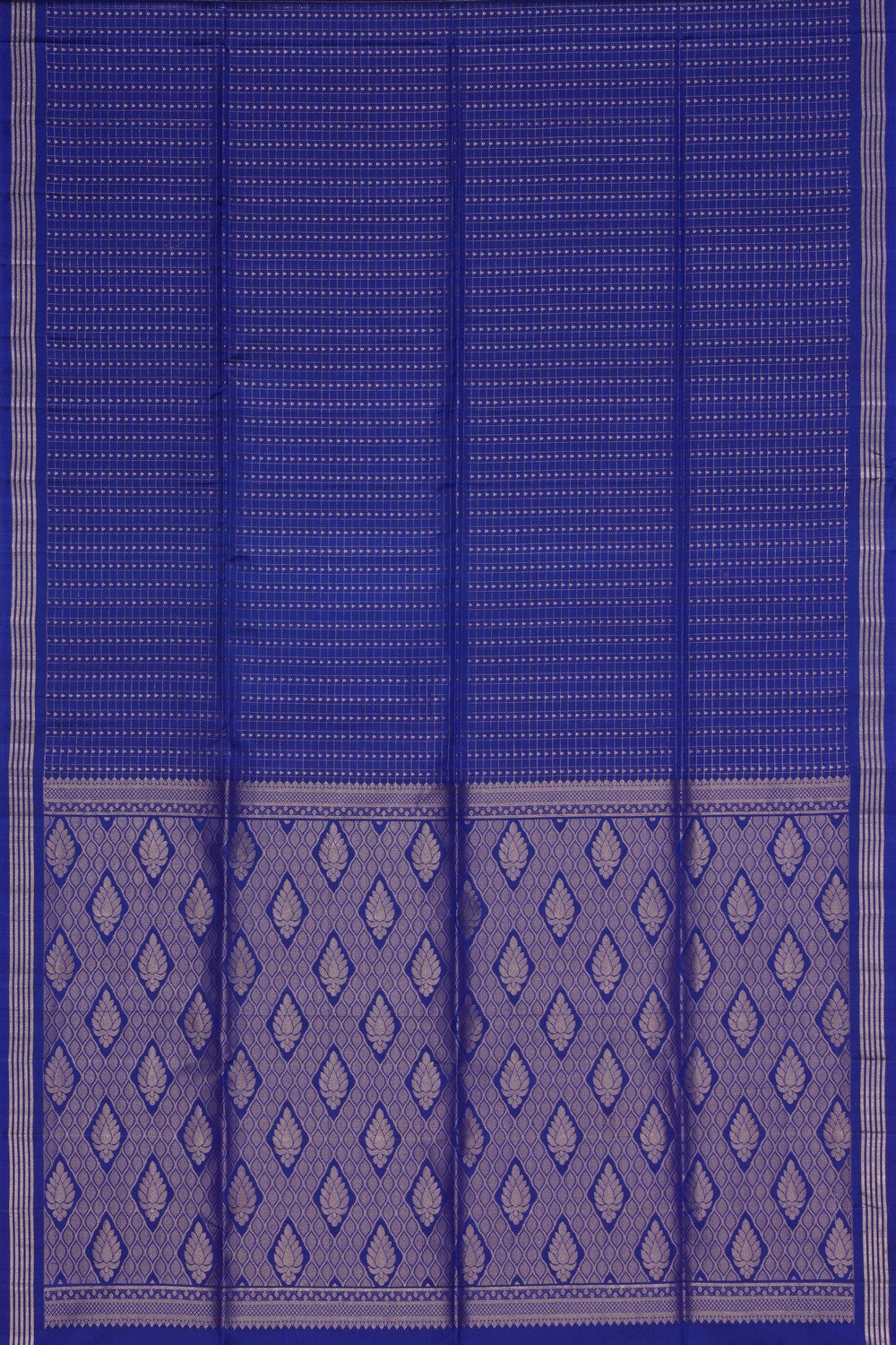 South Silk Kattam Royal Blue Saree