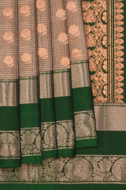 Image of South Silk Kattam Brown Saree