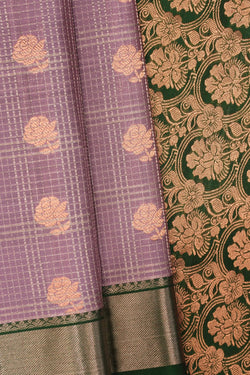 Image of South Silk Kattam Purple Saree