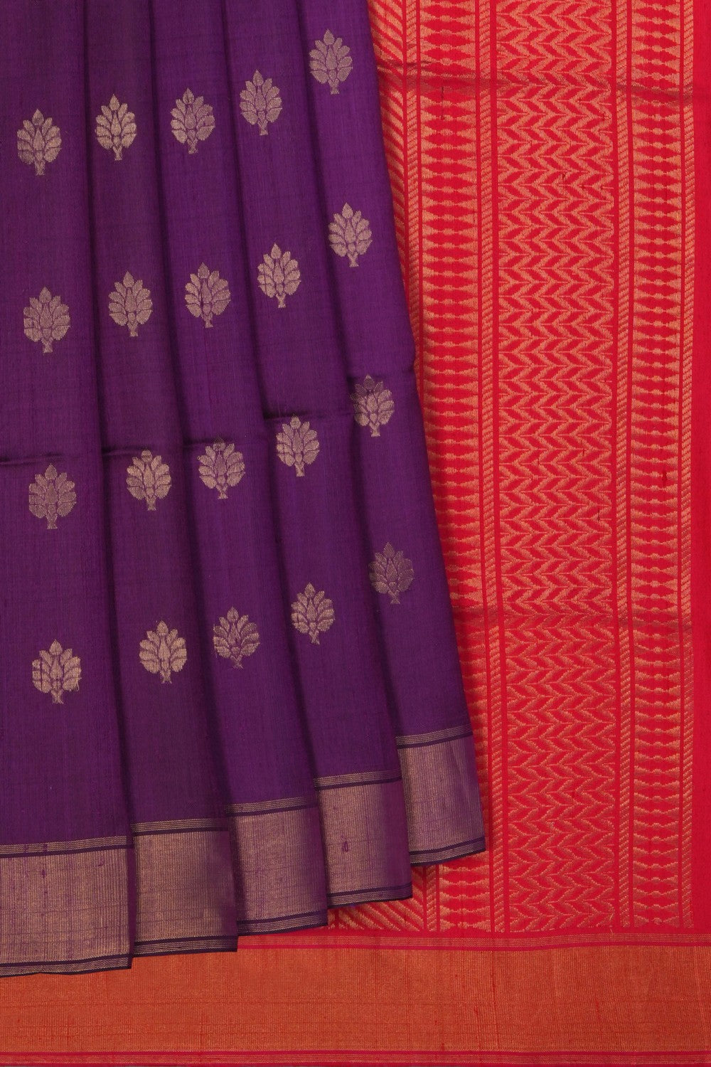 Image of South Dupion Silk Purple Saree