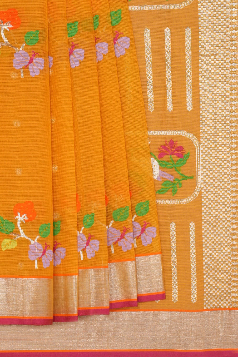 A Lustrous Kota Orange Saree