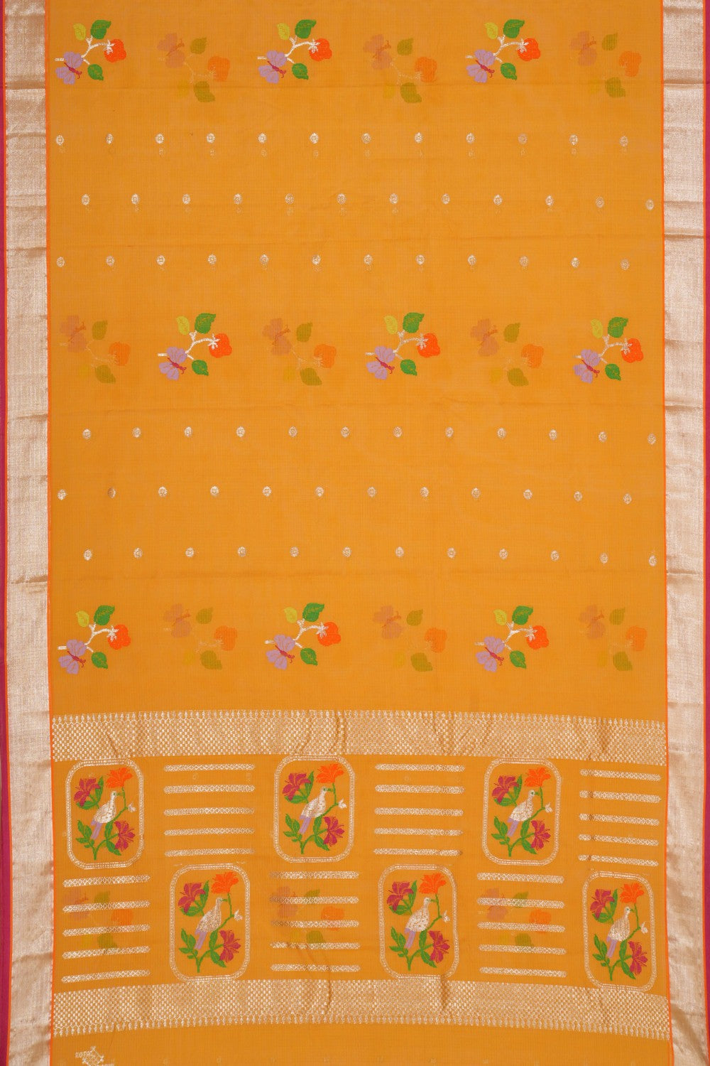 A Lustrous Kota Orange Saree