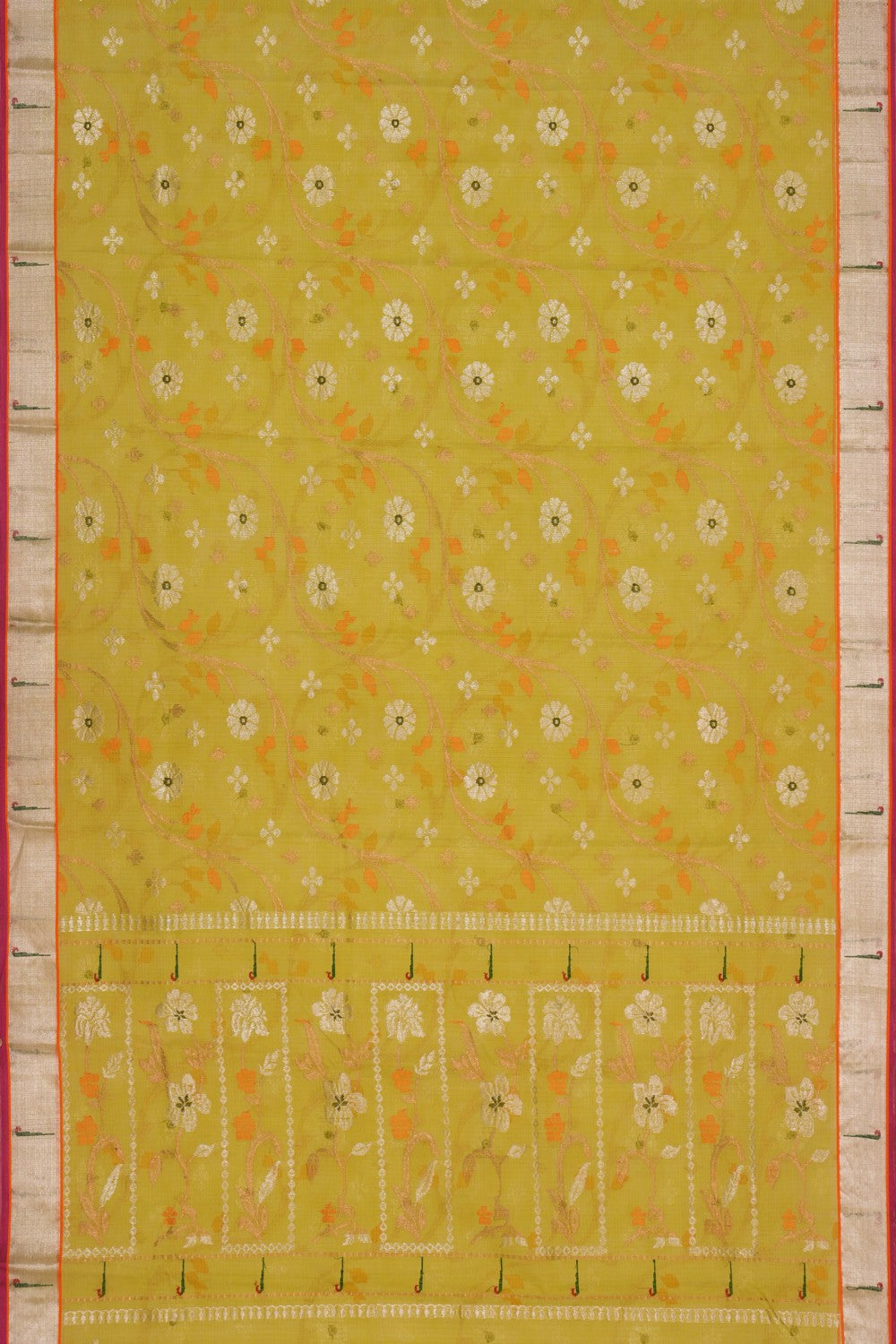 Image of A Lustrous Kota Moss Green Saree