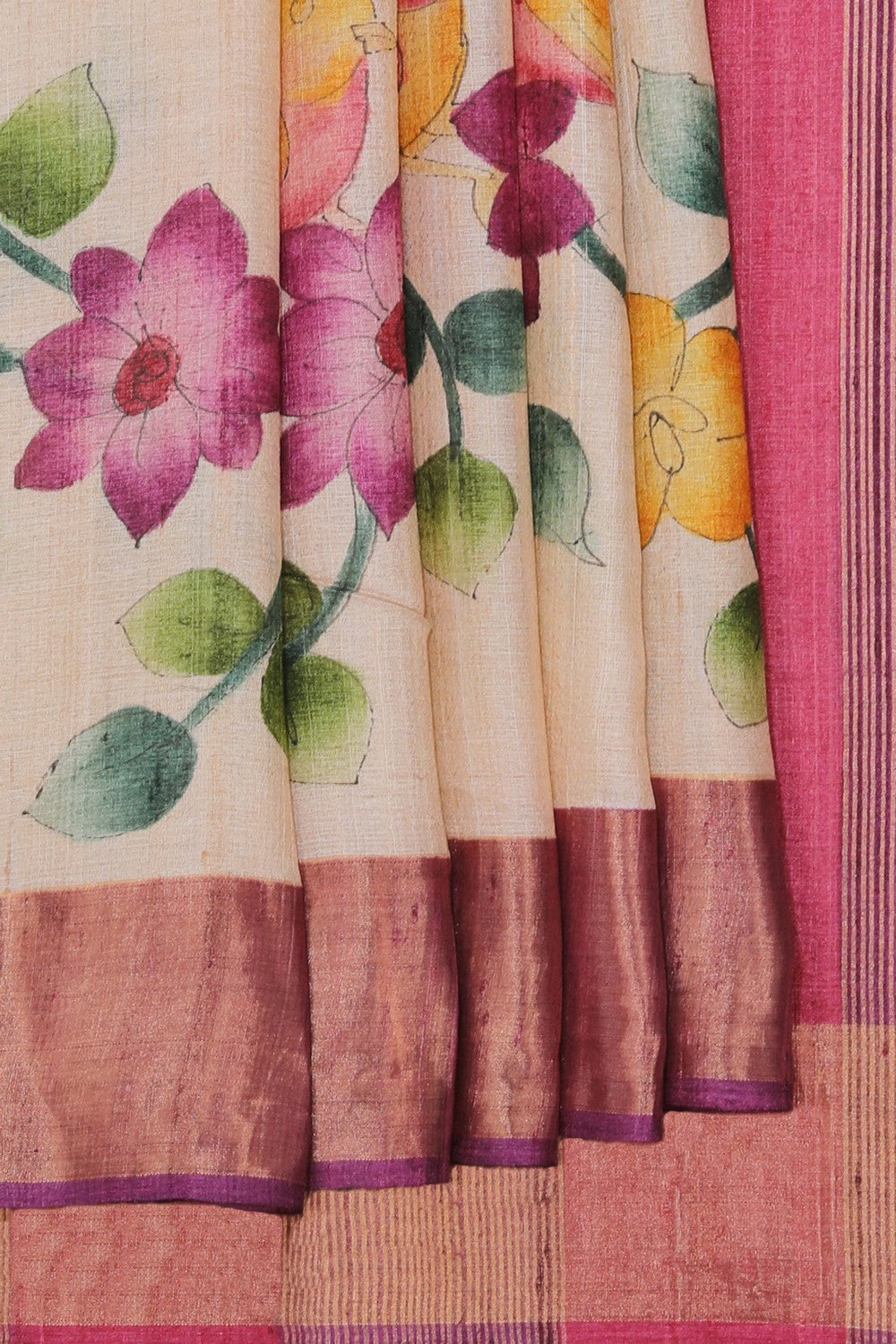 Banarasi Tussar Silk Beige Saree