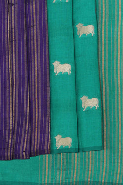 Image of Banarasi Silk Teal Green Saree