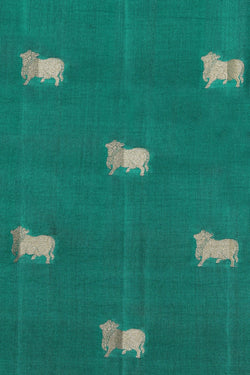 Image of Banarasi Silk Teal Green Saree