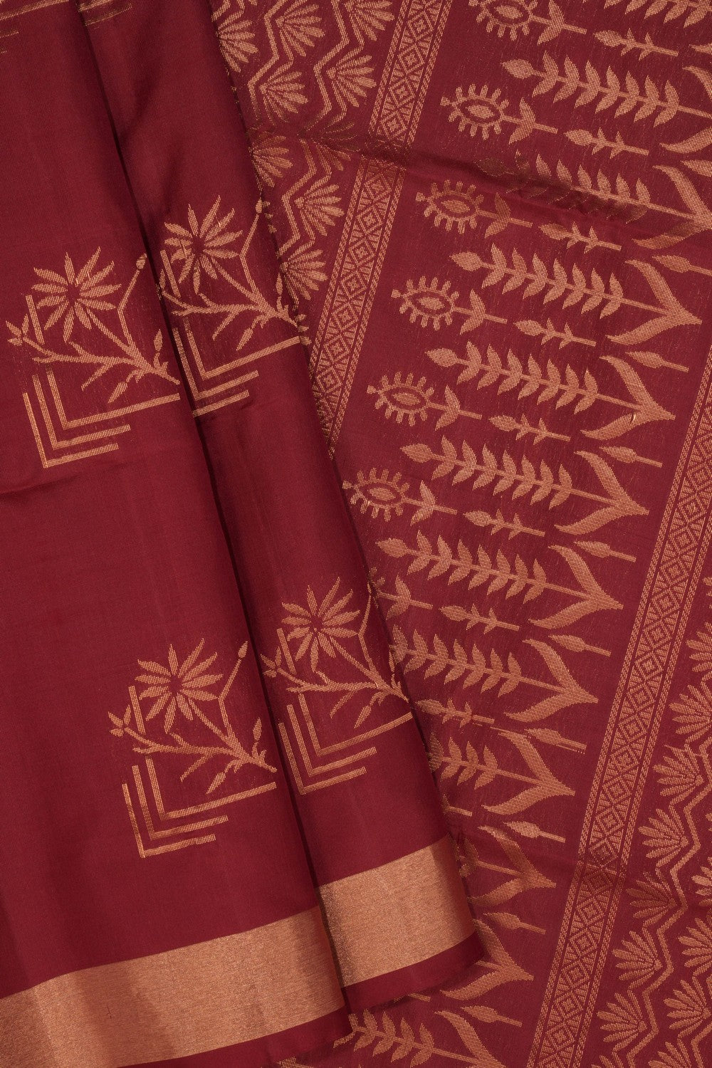 Dark Red Silk Saree