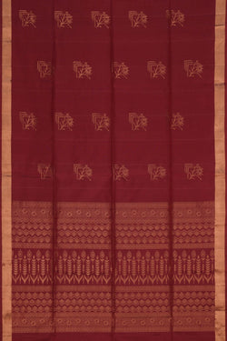 Image of Dark Red Silk Saree