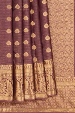 Image of Dark Mauve Silk Saree