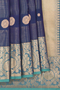 Image of Dark Blue Silk Saree