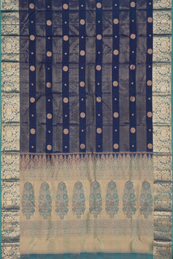 Image of Dark Blue Silk Saree