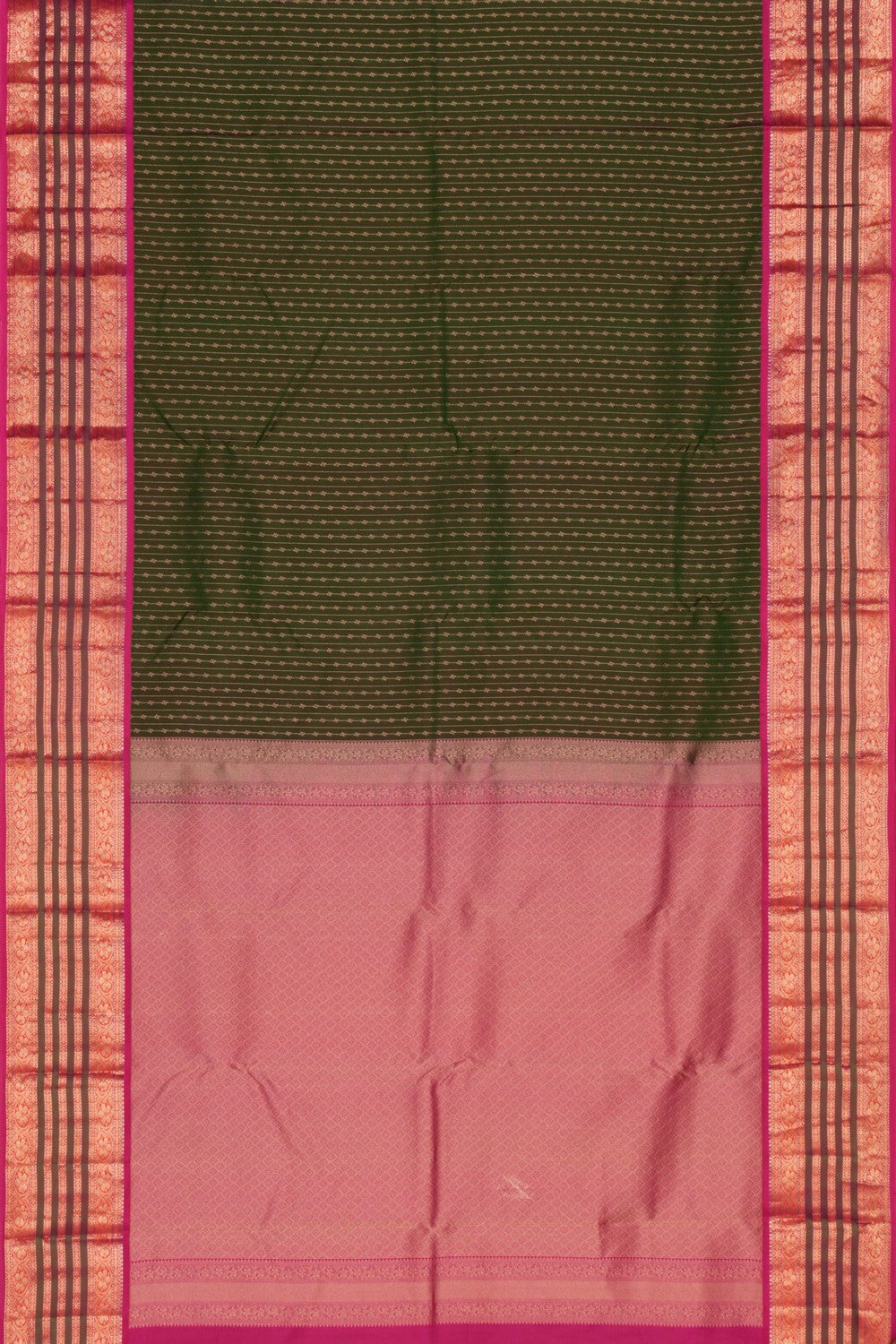 Olive Green Silk Saree