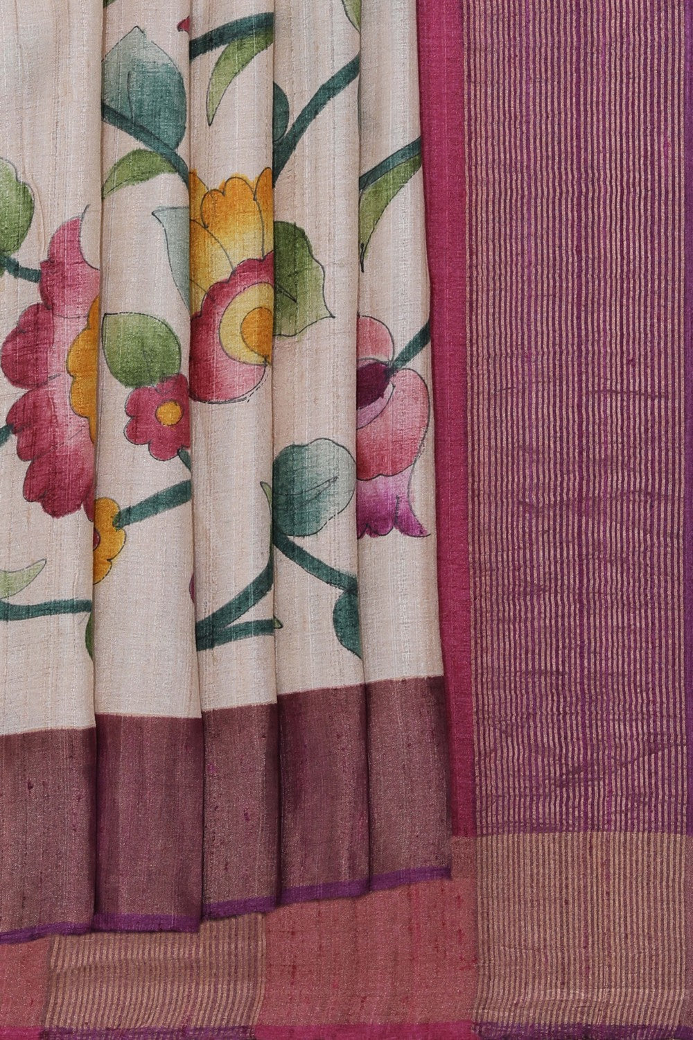 Kalamkari Off-White Saree