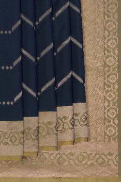 Image of South Silk Peacock Blue Saree