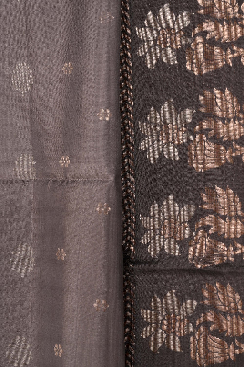 South Silk Light Grey Saree