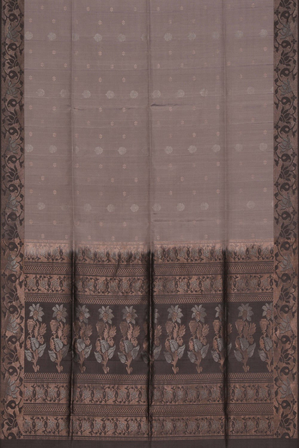 South Silk Light Grey Saree