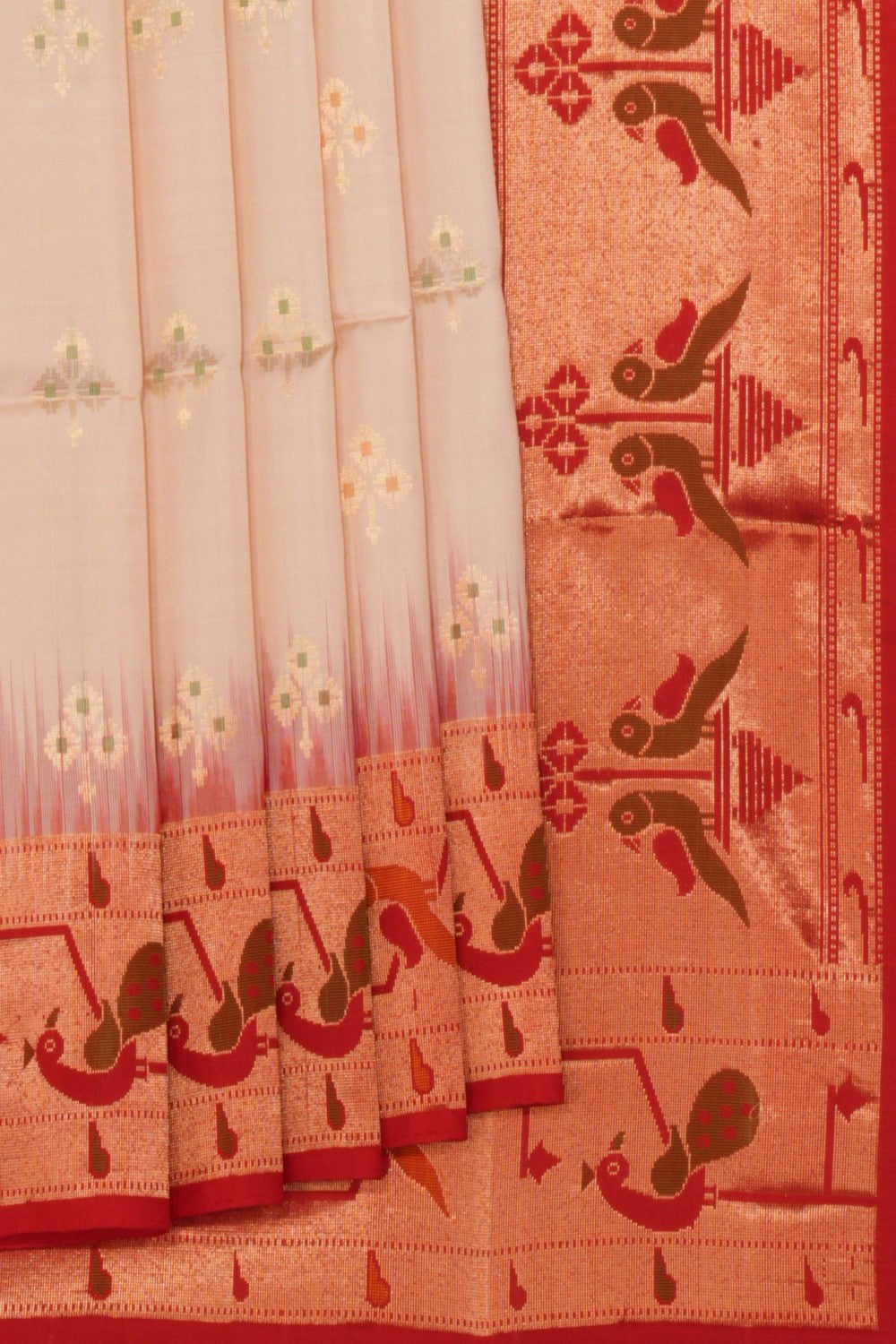 South Silk Off-White Saree