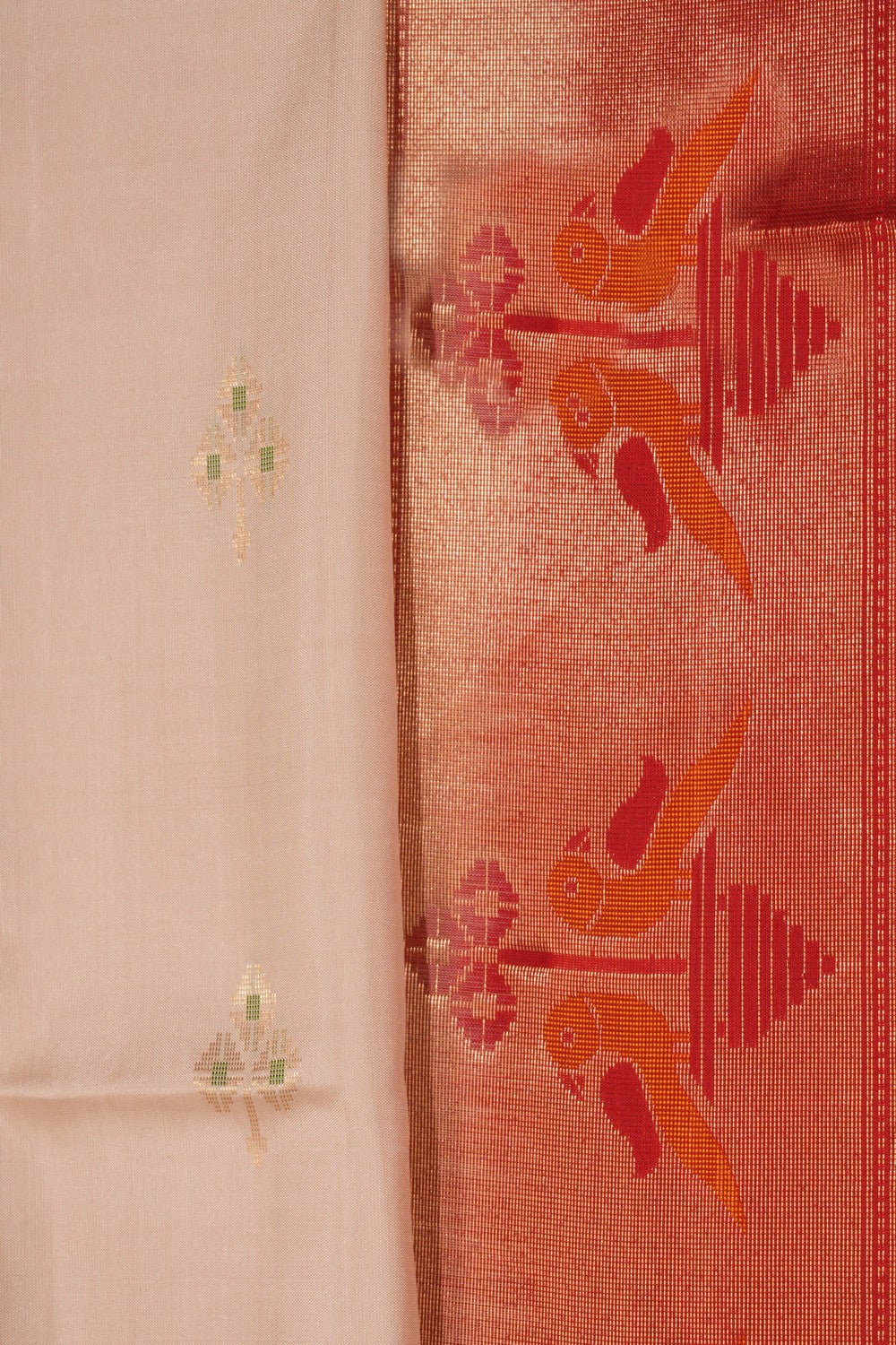 South Silk Off-White Saree